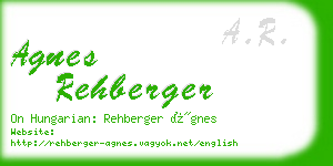 agnes rehberger business card